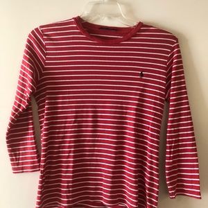 Ralph Lauren Red + White Striped Tee